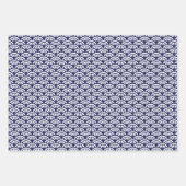 Japanisch Blue Sashiko Wrapping Paper Geschenkpapier Set (Vorderseite)