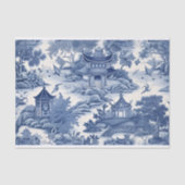 Japanisch Blue Willow Decoupage Seidenpapier (Vorderseite)