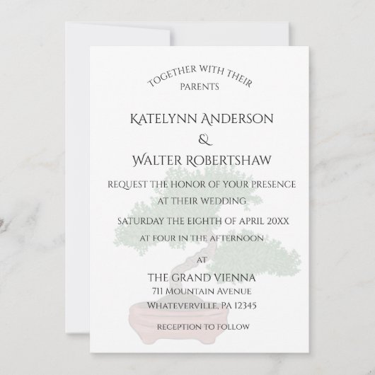 Japanisch Bonsai Tree Wedding Einladung (Vorderseite)