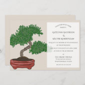 Japanisch Bonsai Tree Wedding Einladung (Vorne/Hinten)