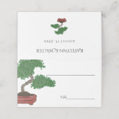 Japanisch Bonsai Tree Wedding Platzkarte (Außenseite Aufgefaltet)