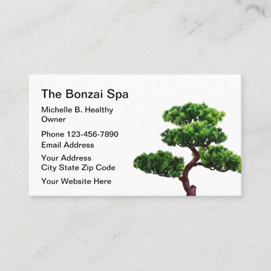 Japanisch Bonzai Wellness-Center Theme Visitenkarte (Vorderseite)