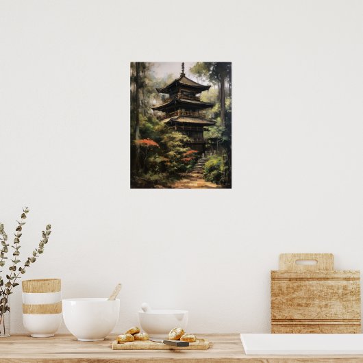 Japanisch Buddhist Temple Art Print Poster (Küche)