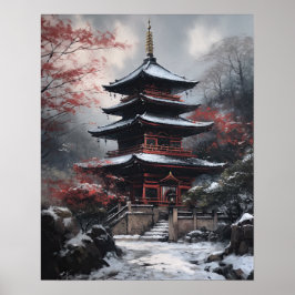 Japanisch Buddhist Temple Art Print Poster