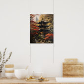 Japanisch Buddhist Temple Art Print Poster (Küche)