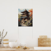 Japanisch Buddhist Temple Art Print Poster (Küche)