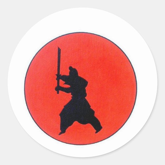 Japanisch Bushido Runder Aufkleber (Vorderseite)