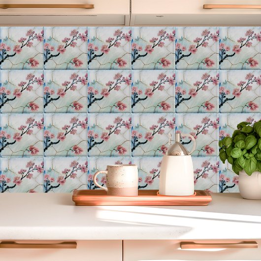 Japanisch Cherry Blossom Kintsugi Fliese