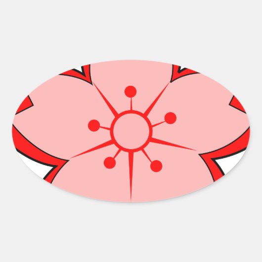 Japanisch Cherry Blossom Ovaler Aufkleber (Vorderseite)