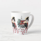 Japanisch Cherry Blossom Pagoda Geisha Girl Milchtasse (Rechte Ecke)