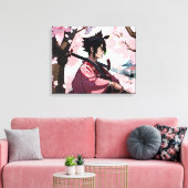 Japanisch Cherry Blossom Samurai Leinwanddruck (Insitu (Wohnzimmer))