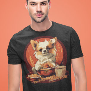 Japanisch Chihuahua Eating Ramen Kawaii Anime T-Shirt