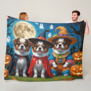 Japanisch Chin Dogs Pumpkin Halloween Funny Fleecedecke