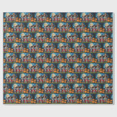 Japanisch Chin Dogs Pumpkin Halloween Funny Geschenkpapier (Flach)