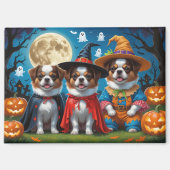 Japanisch Chin Dogs Pumpkin Halloween Funny Magnet (Vorderseite)