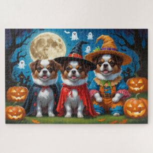 Japanisch Chin Dogs Pumpkin Halloween Funny Puzzle