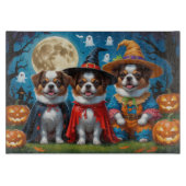 Japanisch Chin Dogs Pumpkin Halloween Funny Schneidebrett (Vorderseite)