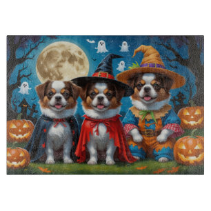 Japanisch Chin Dogs Pumpkin Halloween Funny Schneidebrett