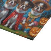 Japanisch Chin Dogs Pumpkin Halloween Funny Schneidebrett (Ecke)