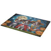 Japanisch Chin Dogs Pumpkin Halloween Funny Schneidebrett (Ecke)