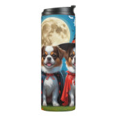 Japanisch Chin Dogs Pumpkin Halloween Funny Thermosbecher (Nach links gedreht)