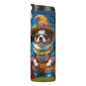 Japanisch Chin Dogs Pumpkin Halloween Funny Thermosbecher (Nach rechts gedreht)