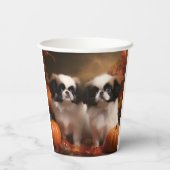 Japanisch Chin Welppy Autumn Delight Pumpkin Pappbecher (Rückseite)