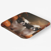 Japanisch Chin Welppy Autumn Delight Pumpkin Pappteller (Gewinkelt)