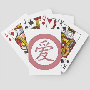 Japanisch - Chinesische Liebe 爱 Spielkarten