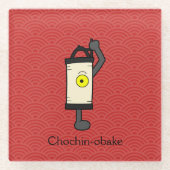 Japanisch Chochin Lantern Geist: Cartoon Yokai Glasuntersetzer (Vorderseite)