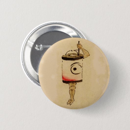 Japanisch Chochin-obake (Paper Lantern Ghost) Button (Vorne & Hinten)