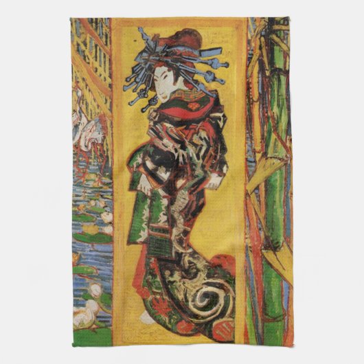 Japanisch Courtesan Oiran von Vincent van Gogh Geschirrtuch (Vertikal)