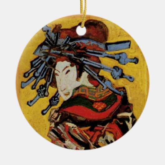 Japanisch Courtesan Oiran von Vincent van Gogh Keramikornament (Vorne)