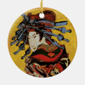 Japanisch Courtesan Oiran von Vincent van Gogh Keramikornament (Hinten)
