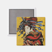 Japanisch Courtesan Oiran von Vincent van Gogh Magnet (Vorderseite/Rückseite)