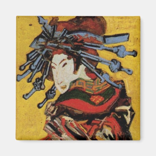 Japanisch Courtesan Oiran von Vincent van Gogh Magnet (Vorne)