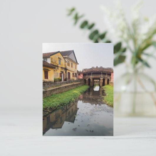 Japanisch Covered Bridge, Hoi An, Vietnam Postkarte (Stehend Vorderseite)