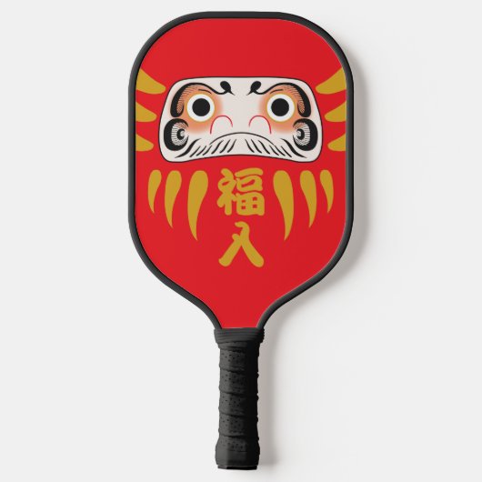 Japanisch Daruma - Viel Glück Pickleball Schläger (Rückseite)