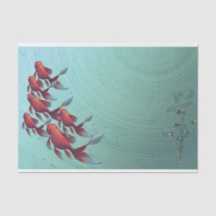 Japanisch Decoupage Koi Goldfish Orange Blue Seidenpapier