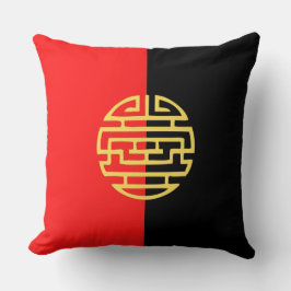 japanisch dekorativ traditionell schwarz gelb kissen