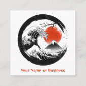 Japanisch Die Große Welle, Fuji, Sakura Quadratische Visitenkarte (Vorderseite)