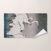 Japanisch Egrets Koson Cranes Winter Snow Badhandtuch Set (Handtuch)