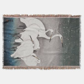 Japanisch Egrets Koson Cranes Winter Snow Decke (Vorderseite)