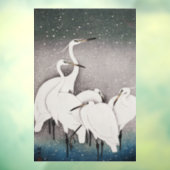 Japanisch Egrets Koson Cranes Winter Snow Fensteraufkleber (Blatt 3)