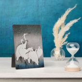 Japanisch Egrets Koson Cranes Winter Snow Fotoplatte (Seite)