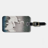 Japanisch Egrets Koson Cranes Winter Snow Gepäckanhänger (Vorderseite horizontal)