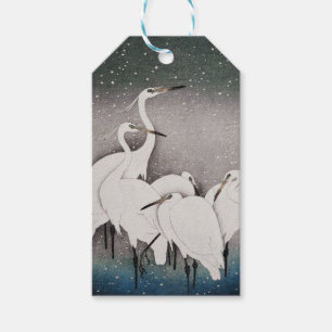 Japanisch Egrets Koson Cranes Winter Snow Geschenkanhänger