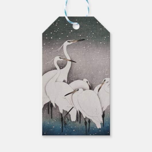 Japanisch Egrets Koson Cranes Winter Snow Geschenkanhänger (Vorderseite)