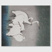 Japanisch Egrets Koson Cranes Winter Snow Geschenkpapier (Flach)