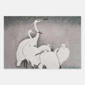 Japanisch Egrets Koson Cranes Winter Snow Geschenkpapier Set (Vorderseite)